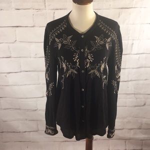 Lucky Brand Embroidered Button Down Shirt